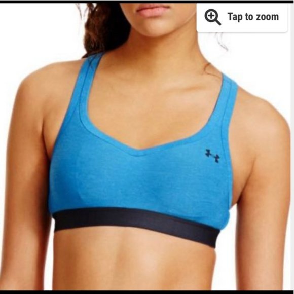 🎉4 for $20 🎉 Under Armour Blue & Grey Mid ImpactGet Set Go Sports Bra Size 34A - Picture 1 of 7
